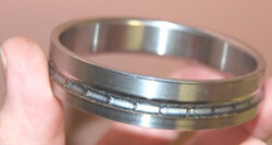  A text book example of a perfectly Brinnelled bearing out of a Kitamura Mycenter spindle.