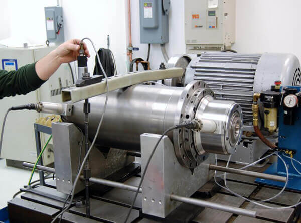 Mori Seiki NMV spindle repair instrumented for run-in and testing