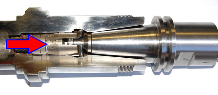 CMS Brembana spindle repair and rebuild_tool inserted into taper