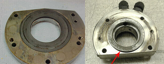 Spindle repair and rebuild_axial bearing liquid contamination