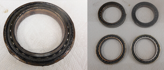 Umbra Spindle Repair and Rebuild_contaminated bearings