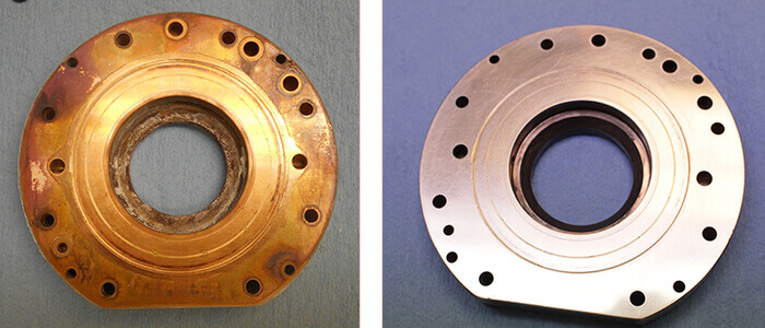 Loadpoint Spindle Repairand rebuild_outer thrust bearing before and after
